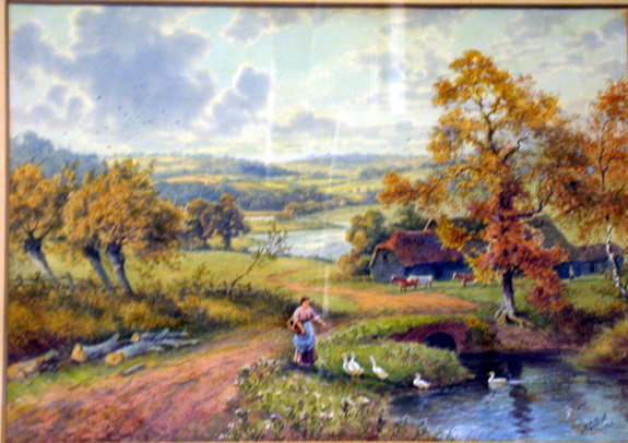 A D Bell R.B.A., landscape, `A Stream in Monmouthshire' signed 'A. D. Bell' and dated 1926, watercolour, 26 x 36 cm. Gilded frame.