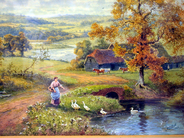 A D Bell R.B.A., landscape, `A Stream in Monmouthshire' signed 'A. D. Bell' and dated 1926, watercolour, 26 x 36 cm. Gilded frame.
