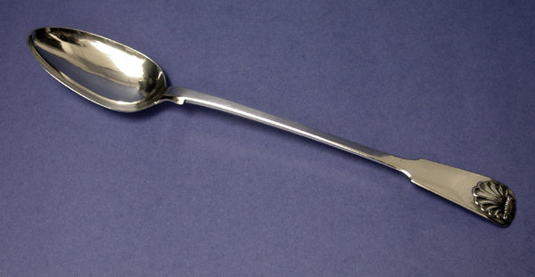 Antique Scottish Silver Fiddle Shell Serving Spoon, Edinburgh 1831