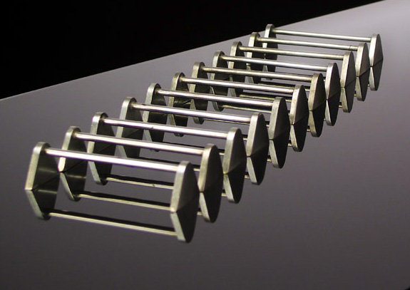 12 Art Deco silver plate Knife rests, France C.1930