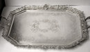 Barker Ellis Silver Plate and rosewood handled Tray, England C.1920.