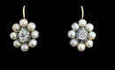Antique Diamond Pearl Earrings, England C.1840