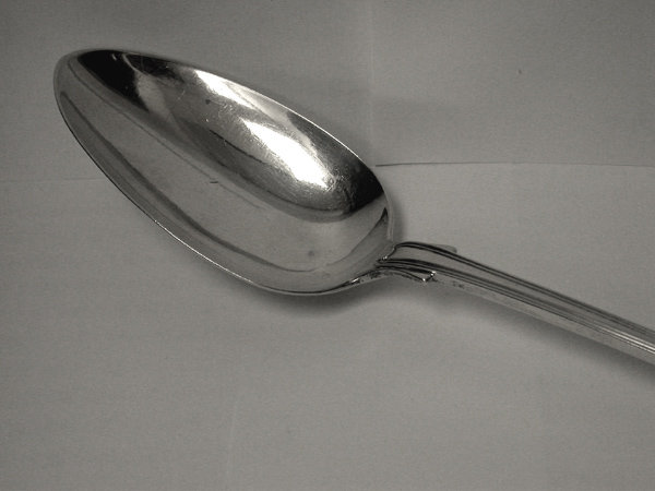 Silver Fiddle Thread Serving Spoon, London 1840 J & A Savory