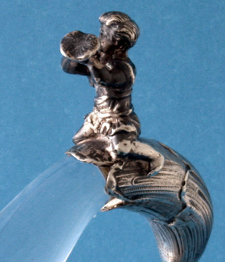 Continental Silver Vase, Cherub Cornucopia , Germany C.1880