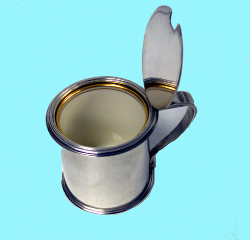 Tiffany Sterling Mustard Pot original porcelain liner, C.1915