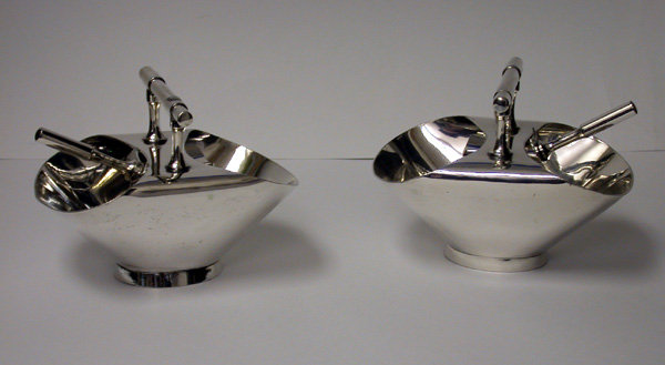 Christopher Dresser pair scuttles, Walker & Hall