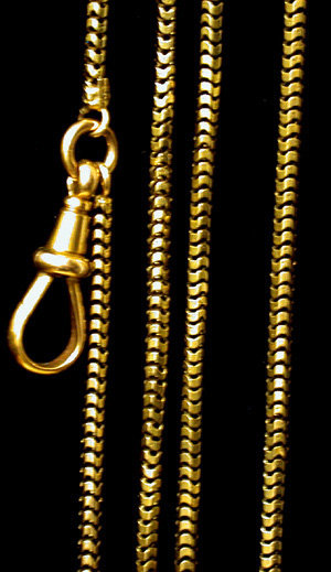 Antique Gold Muff chain, England C. 1880.