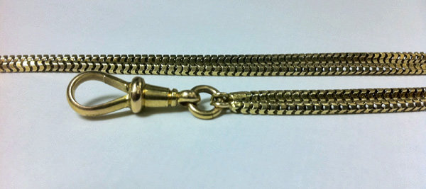 Antique Gold Muff chain, England C. 1880.