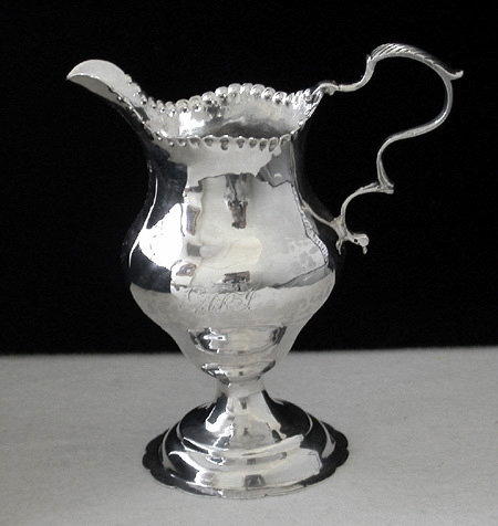 Georgian Silver Cream Jug, London 1778 George Smith