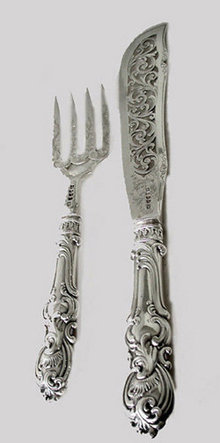 Antique Silver Fish Servers, Birmingham 1849