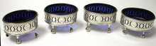 Hester Bateman set of 4 Georgian Salts, London 1790