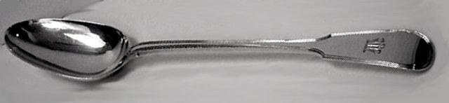 Georgian Silver Fiddle Thread Serving Spoon, London 1821 Wm Chawner