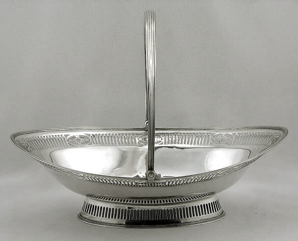 Georgian Silver Cake Basket, London 1787 William Plummer