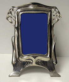 Art Nouveau Jugendstil Pewter Frame Kayserzinn, C.1900