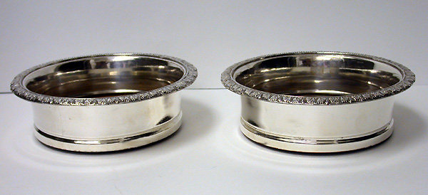 Old Sheffield Plate Wine Coasters, English, C.1810
