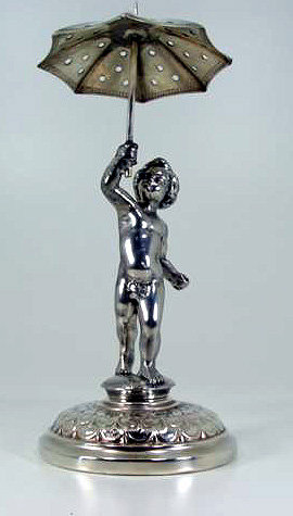 WMF Toothpick holder Cherub Umbrella , Germany C.1910