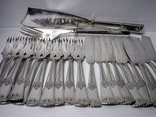 WMF 26 piece Silver Plate Art Nouveau Fish Service.