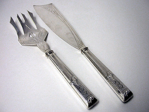 WMF 26 piece Silver Plate Art Nouveau Fish Service.