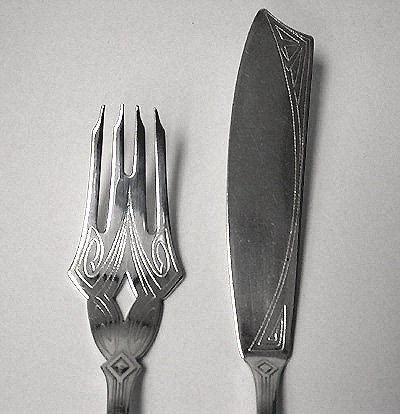 WMF 26 piece Silver Plate Art Nouveau Fish Service.