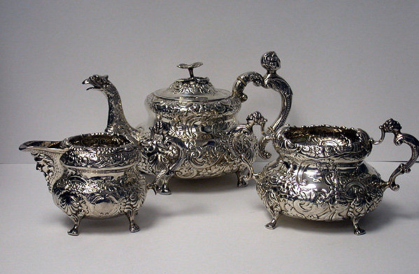 Irish Georgian Silver Tea Set Dublin 1819-20 William Nowlan