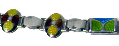 James Fenton Arts and Crafts Silver Enamel Bracelet, Birmingham 1909