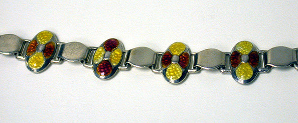 James Fenton Arts and Crafts Silver Enamel Bracelet, Birmingham 1909