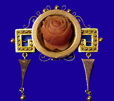 Antique Coral and Gold Brooch Pendant, C.1890