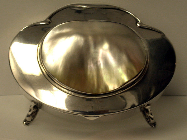 English Silver and Mother of Pearl Box, Birmingham 1905