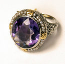 Ladies 18K Amethyst and Pearl Ring, C.1930.
