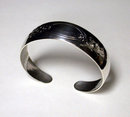 Randahl hand made hammered Sterling Bangle, Chicago C.1930.