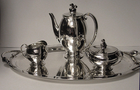 Evald Nielson Sterling Coffee Service Denmark C.1930