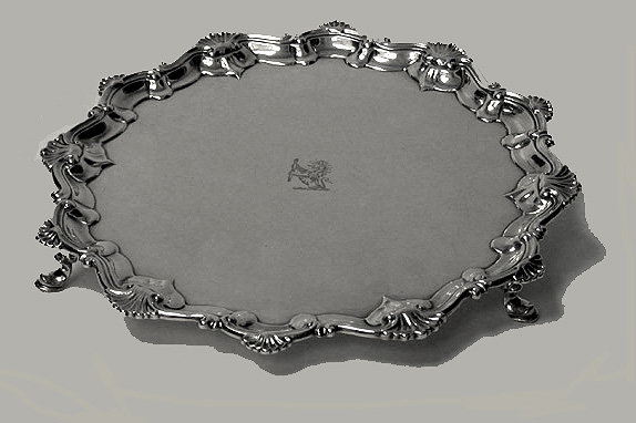 Georgian Silver Salver, London 1758, Richard Rugg.