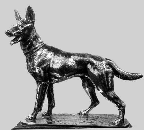 WMF Fritz Diller (1875-1945) Silver plate Alsatian German shepherd Dog