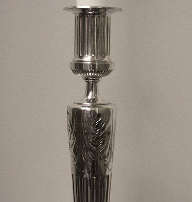 Pair of silvered metal Candlesticks, Germany C.1900 by Orivit.