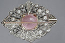 Art Deco Platinum Diamond and Kunzite Brooch 1925
