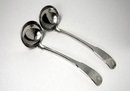 Pair of Scottish Georgian Silver Fiddle Shell Ladles, Edinburgh 1821