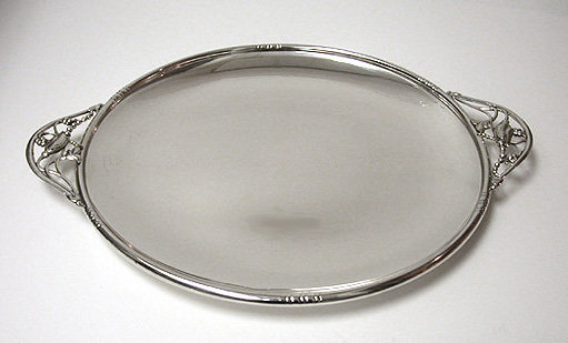 Sterling Silver Blossom Tray, probably Denmark C.1930