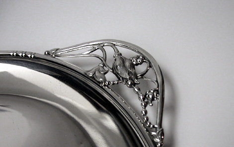 Sterling Silver Blossom Tray, probably Denmark C.1930
