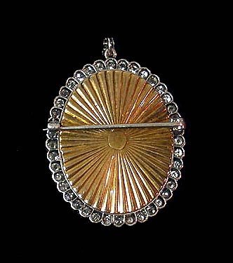 Antique Cameo Diamond Brooch Pendant , C.1920