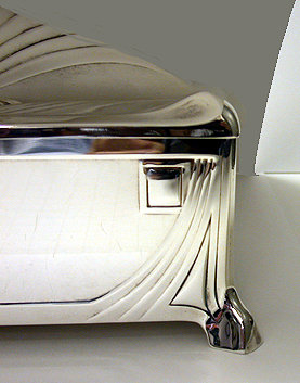 WMF Jugendstil Secessionist Silver plate large Jewellery Box, Germany 1906