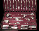 Antique 110 piece English Onslow silver plate Flatware Suite, Walker & Hall C.1900
