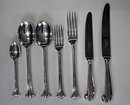 Antique 110 piece English Onslow silver plate Flatware Suite, Walker & Hall C.1900