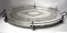 Fine quality James Dixon English Silver Plate Gallery Tray, England C.1890