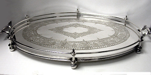 Fine quality James Dixon English Silver Plate Gallery Tray, England C.1890