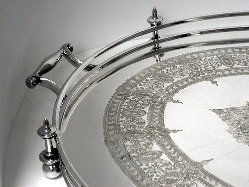 Fine quality James Dixon English Silver Plate Gallery Tray, England C.1890