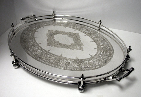 Fine quality James Dixon English Silver Plate Gallery Tray, England C.1890