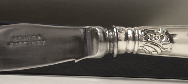 Rare set of 5 silver dog handled Knives, London 1839 by Storr & Mortimer.