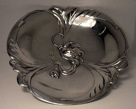Art Nouveau Continental Silver large Dish, Austro Hungarian C.1890