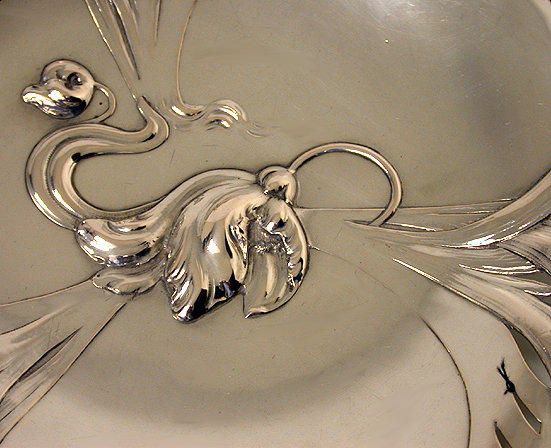 Art Nouveau Continental Silver large Dish, Austro Hungarian C.1890