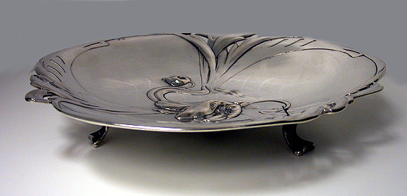 Art Nouveau Continental Silver large Dish, Austro Hungarian C.1890